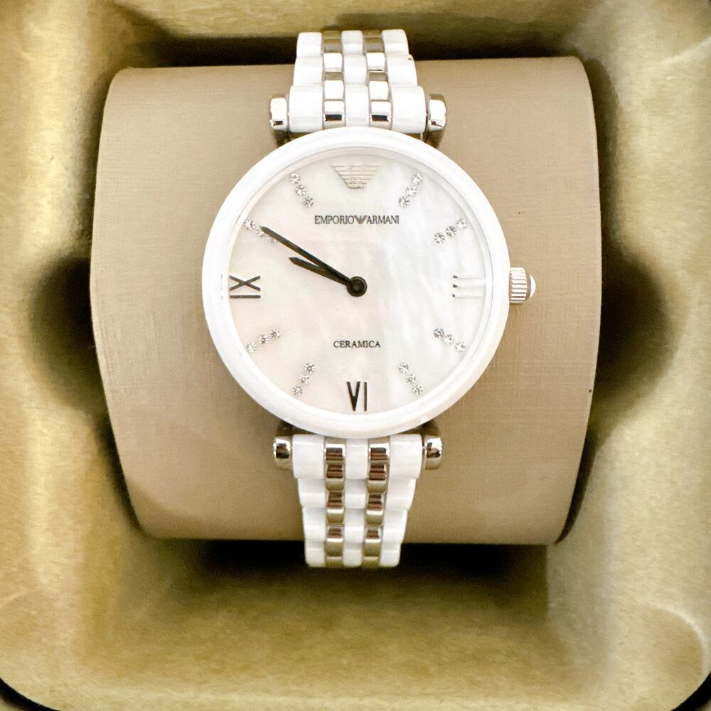 Emporio Armani AR1488 Ceramica Mother of Pearl Dial Ladies Watch
